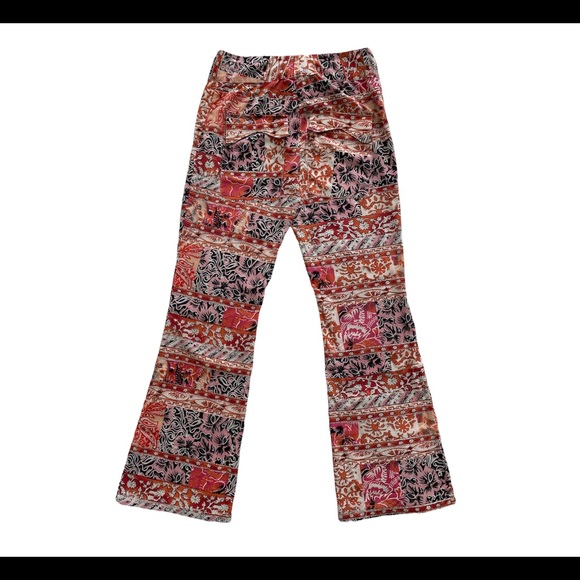 Fillity Boho Print Medium Waist Silk Flare Long Pants - Picture 2 of 9